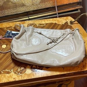 Carlos Falchi vintage drawstring tan leather bag purchased on Posh USA for 80$